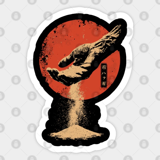 Sands of Time - Symbolic Japanese Impermanence Art Sticker by TuncGK